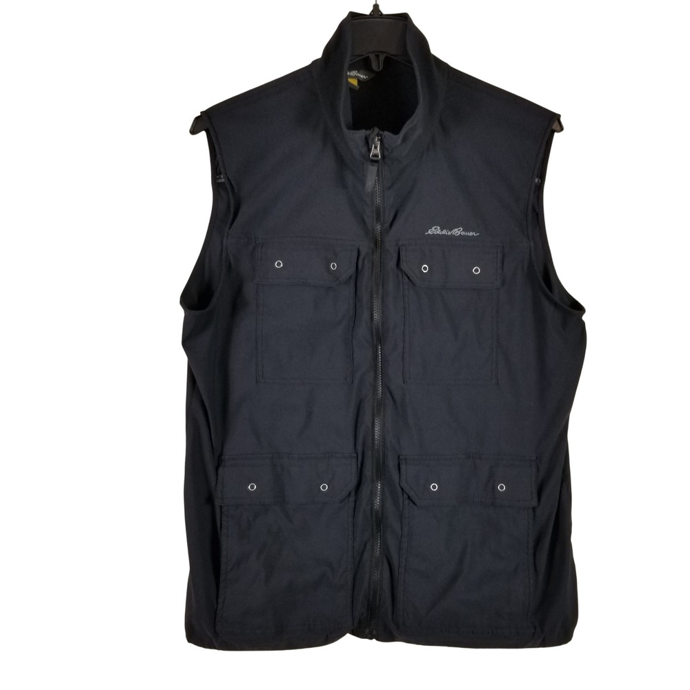 Eddie Bauer Travex Vest Mens‎ XL Black Utility Gorpcore Full Zip Lightweight